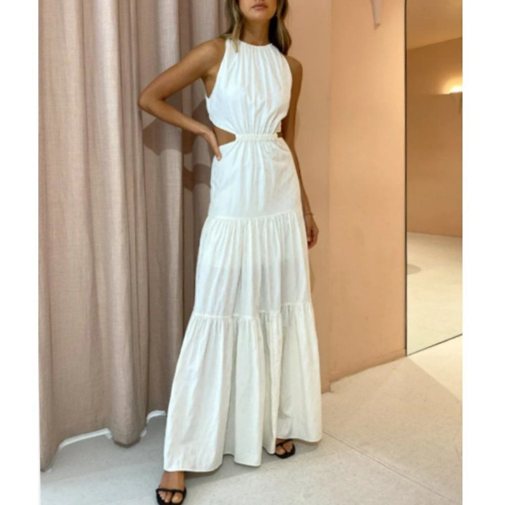 Significant Other Poppy Cut-Out Maxi Dress Ivory White Small